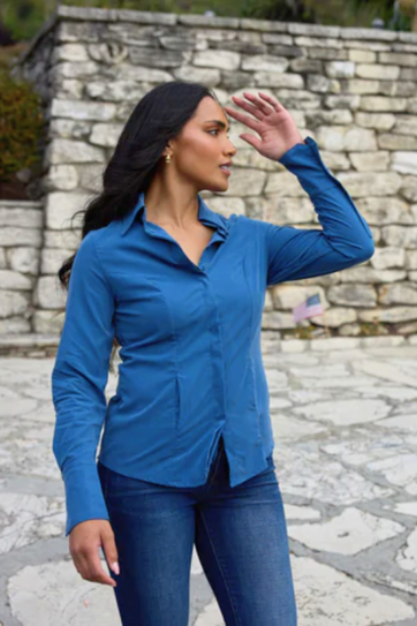 Jacquline Button Up - Gentle Stretch Poplin