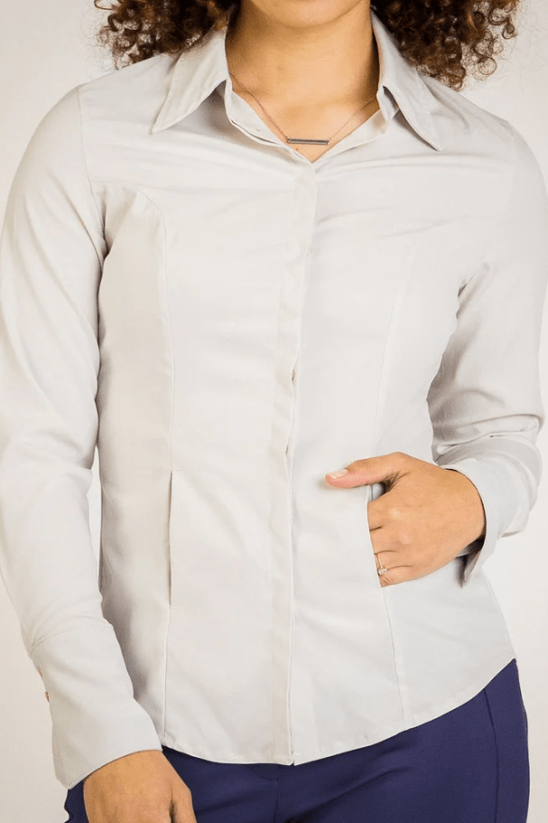Jacquline Button Up - Gentle Stretch Poplin - SISU