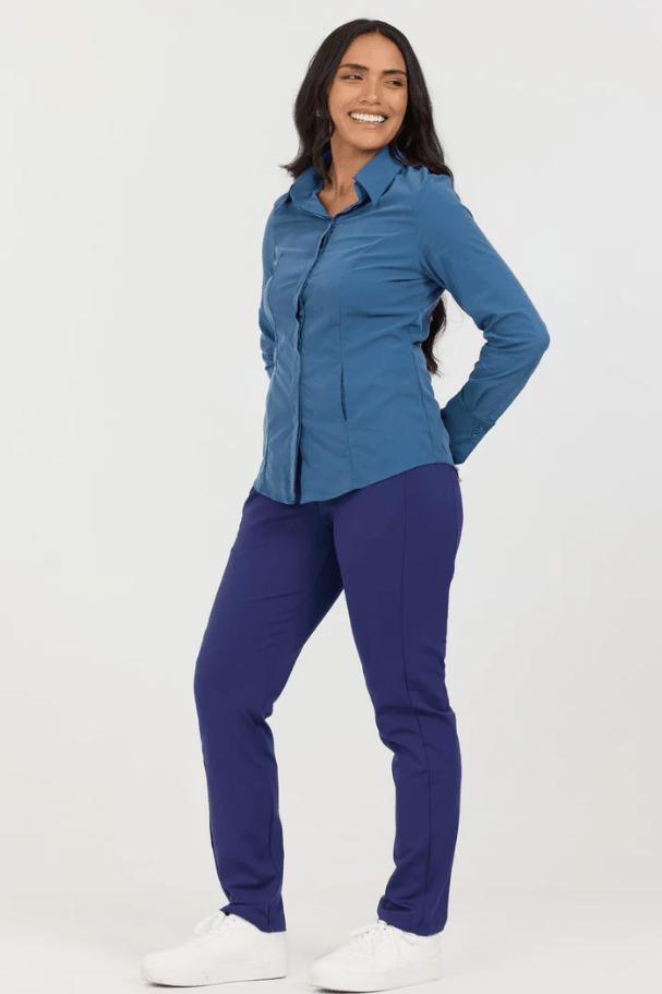 Jacquline Button Up - Gentle Stretch Poplin - SISU