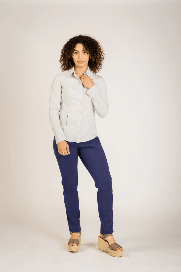Jacquline Button Up - Gentle Stretch Poplin - SISU