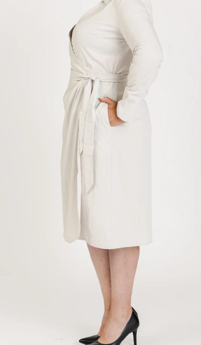 Trinity Midi Wrap Dress - Gentle Stretch Poplin