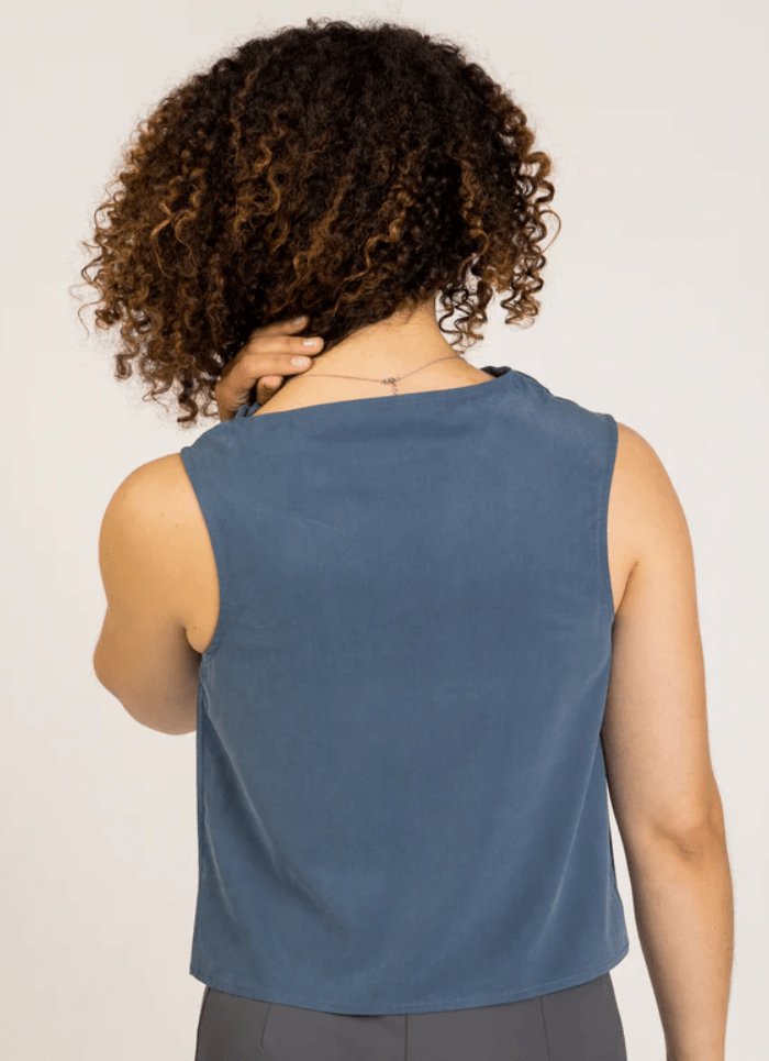 Jade Asymmetrical Cowl - Gentle Stretch Poplin - SISU