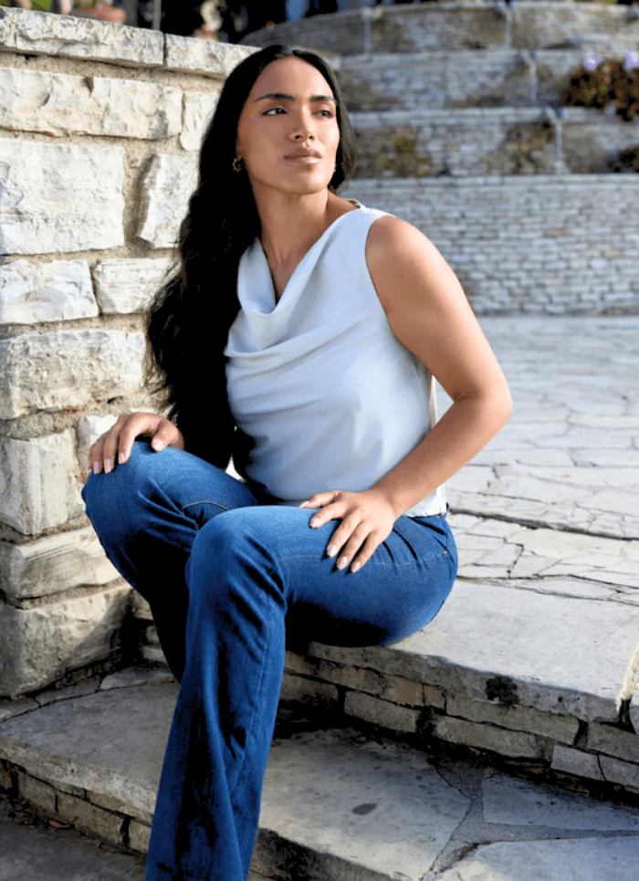 Jade Asymmetrical Cowl - Gentle Stretch Poplin - SISU