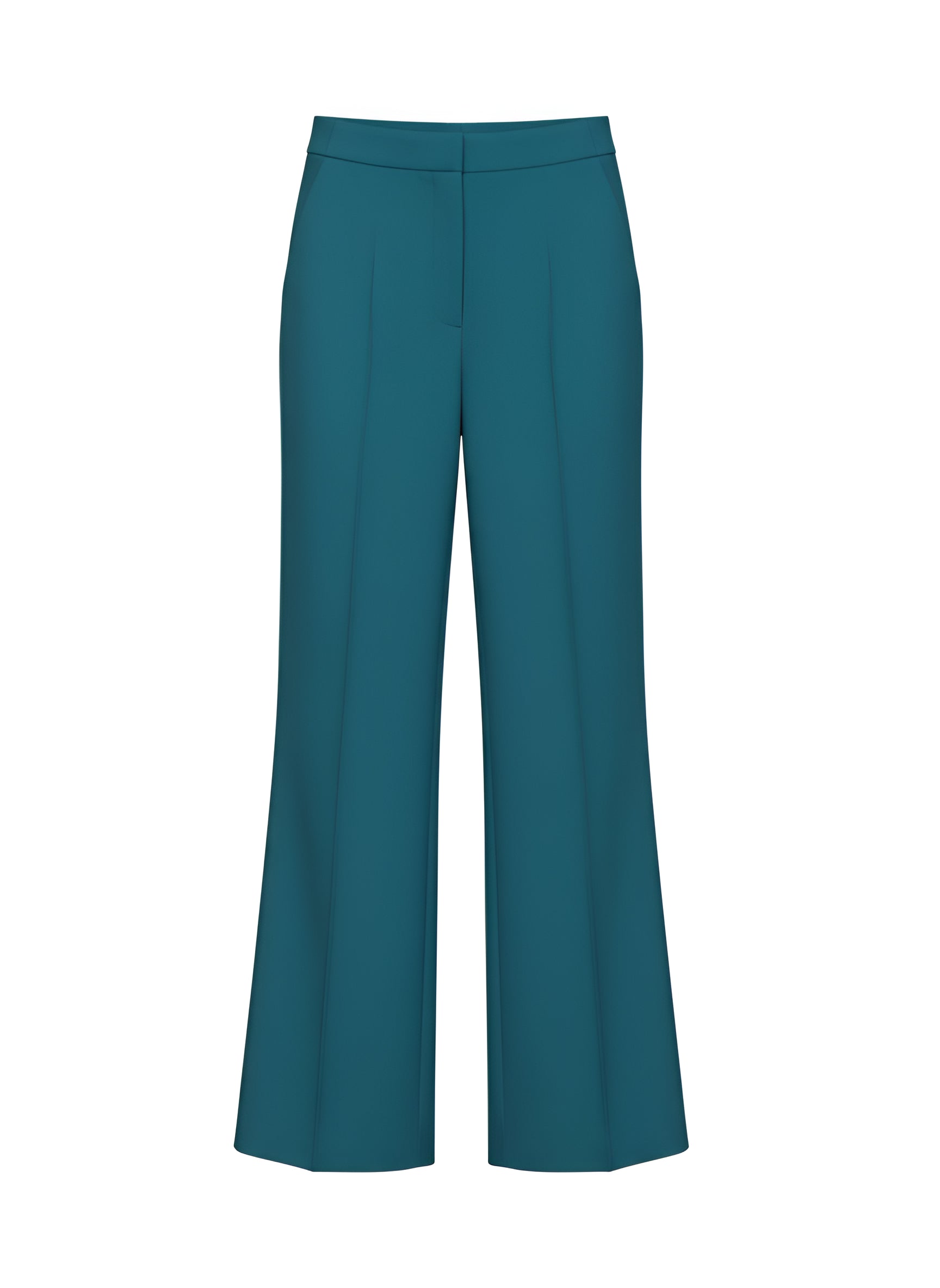 High-rise wide leg pant offering quiet luxury and modern tailoring.