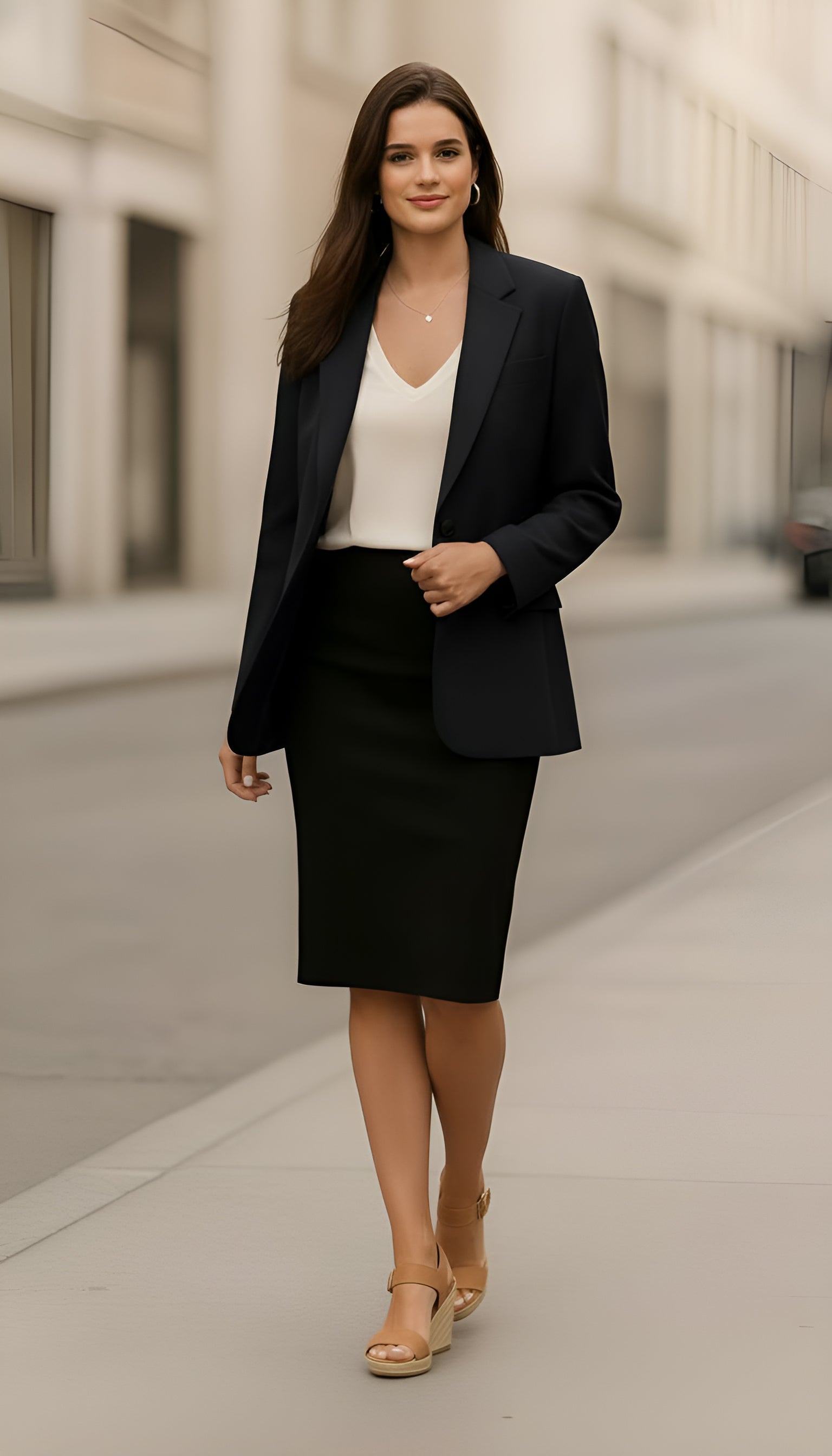 Women’s relaxed tailored blazer designed for layering with SISU versa panels